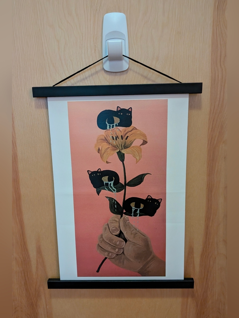 Magnetic Poster/Tapestry Hanging Sticks - Black, 13 in